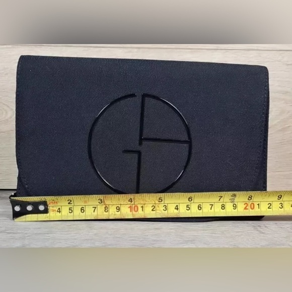 Giorgio Armani Matte Black Clutch Bag with Interior Zipper - New - Picture 7 of 15
